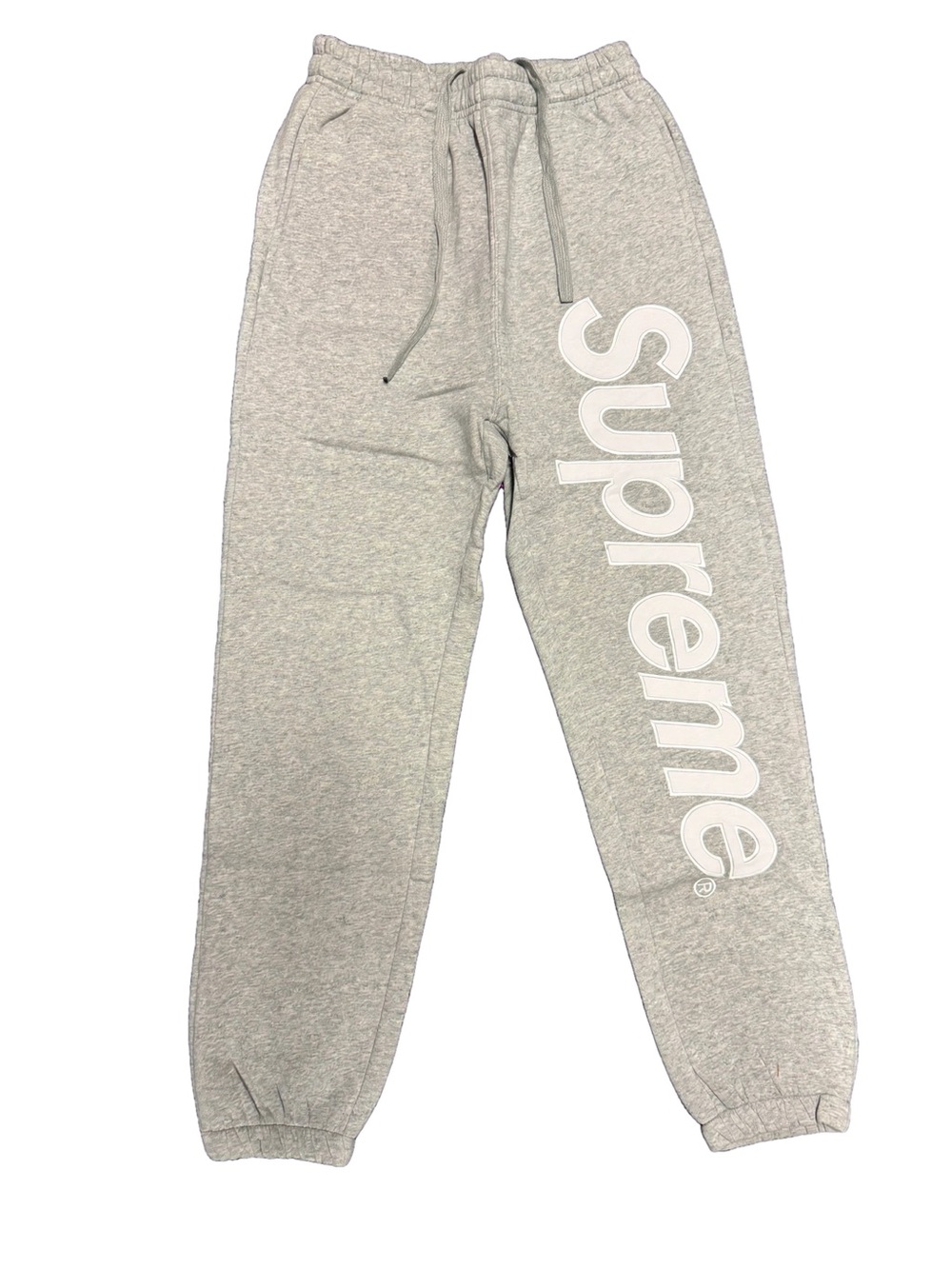Supreme Grey Logo Jogger Sweatpants -  Bottoms